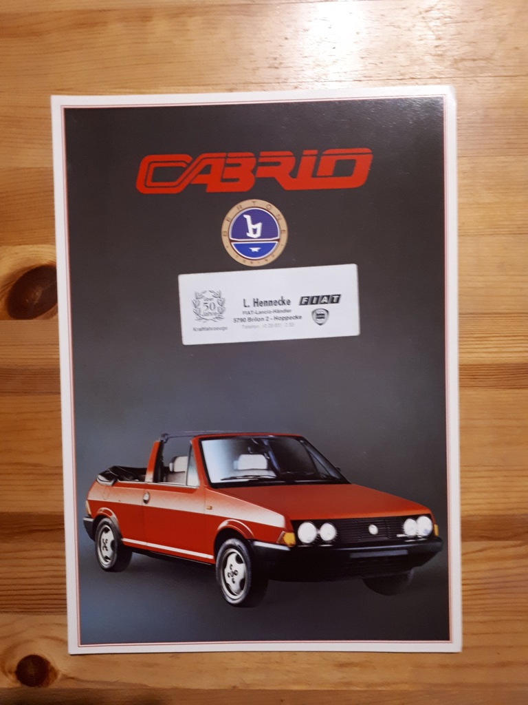 FIAT RITMO BERTONE ABARTH CABRIO PROSPEKT UNIKAT