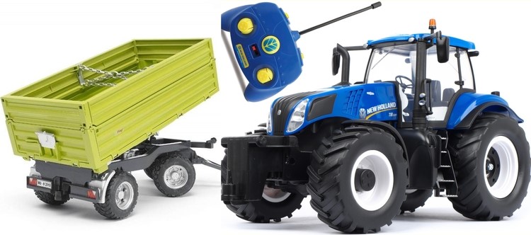 Traktor New Holland T8 RC przyczepa Fliegl Bruder