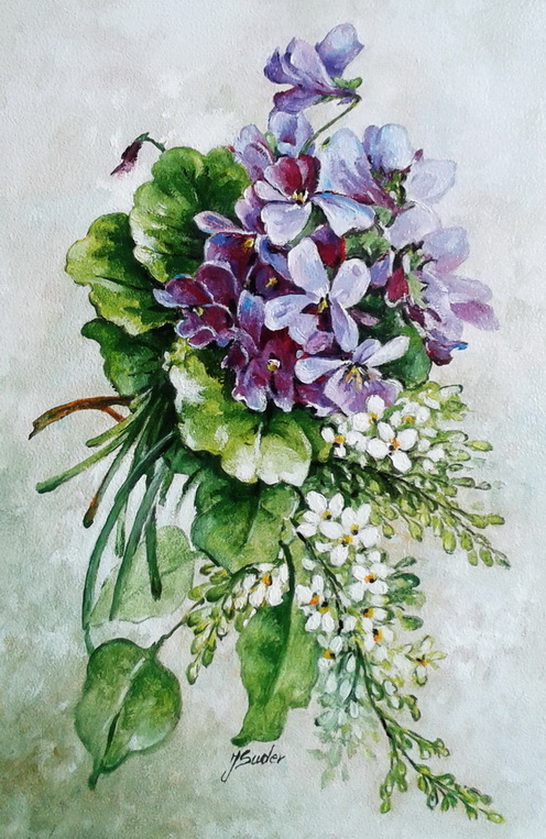 Obraz olejny - Kwiaty - WIOSENNY BUKIET - Suder