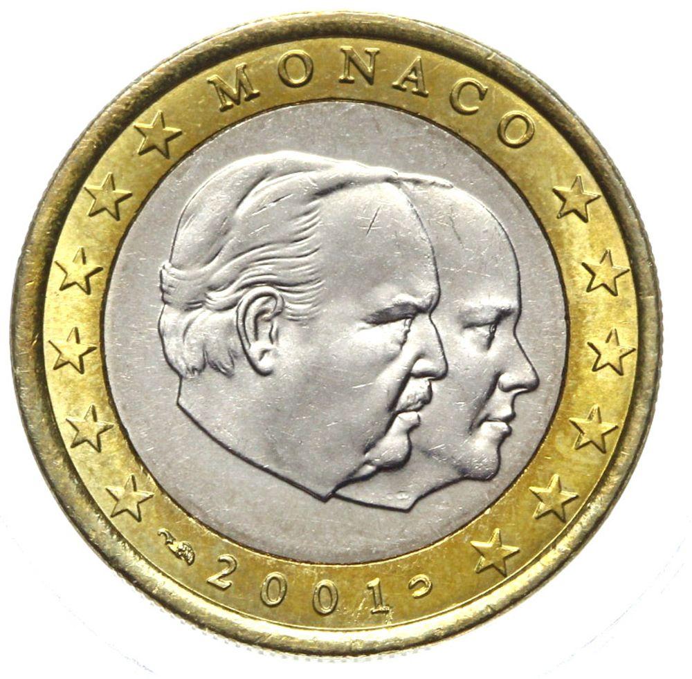 Monako - moneta - 1 Euro 2001 - UNC w KAPSLU