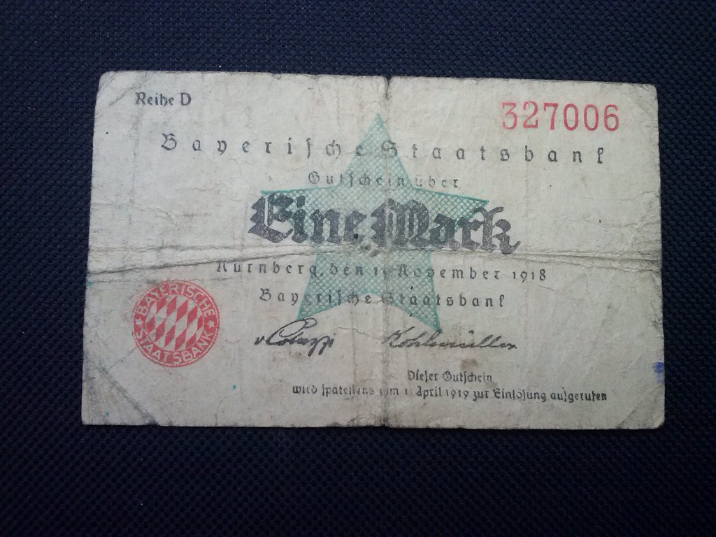 1 Marka komunistyczna Bawarska Republika Rad 1919