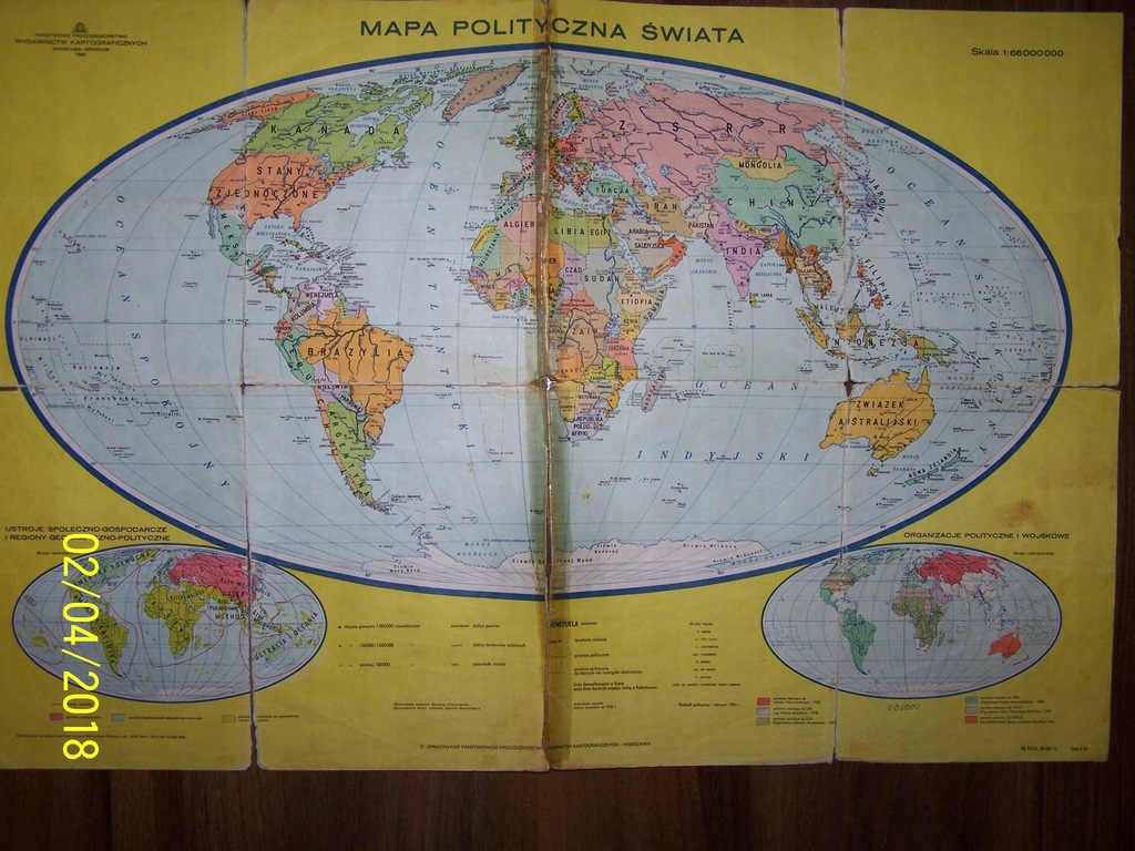 Mapa świata z lat 80-tych