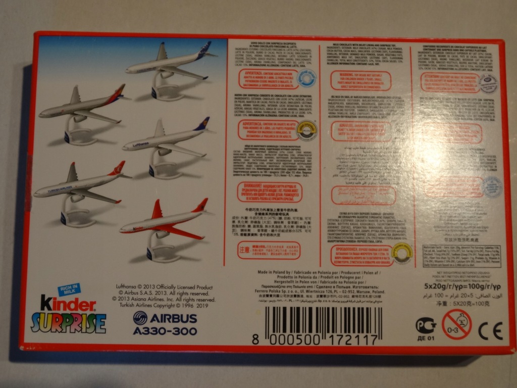 Kinder niespodzianka zestaw samolotów airbus