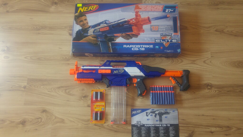 Nerf Elite Rapidstrike CS-18 + mocne baterie!