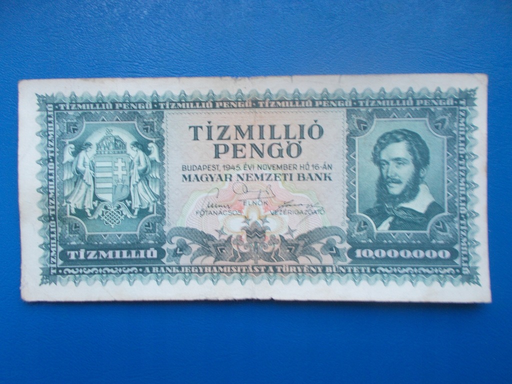 Banknot-WĘGRY 1945-10.000.000-PENGO-Rzadki