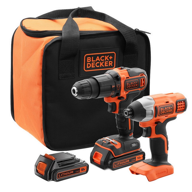 Black+Decker Wkrętarka i klucz BDCHD18 UDAR 18V