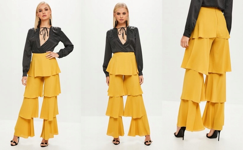 220C02271 MISSGUIDED SPODNIE Z FALBANAMI 34