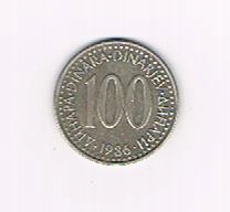 100 dinarów1986 r