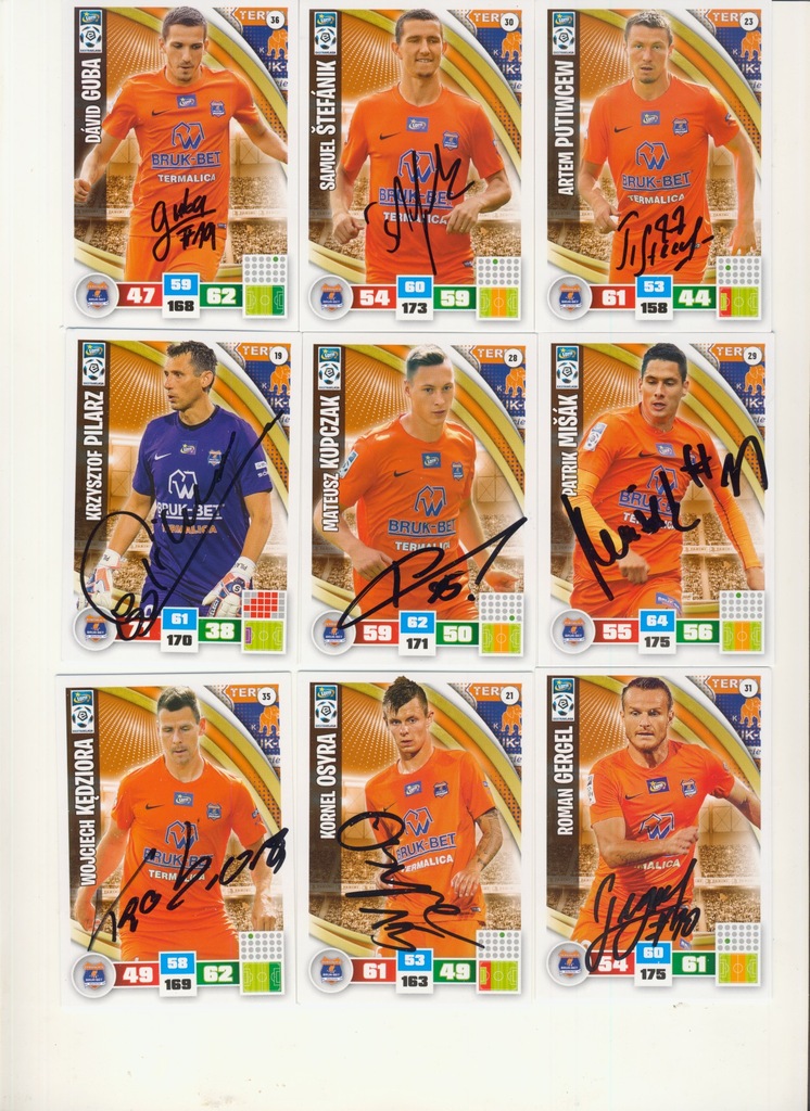 Panini Ekstraklasa Autografy Termalica sezon 16/17