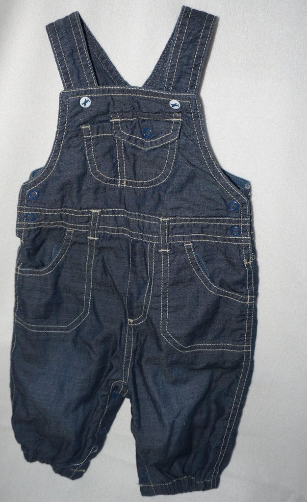 Mothercare spodnie ogrodniczki jeans 0-3 62/68