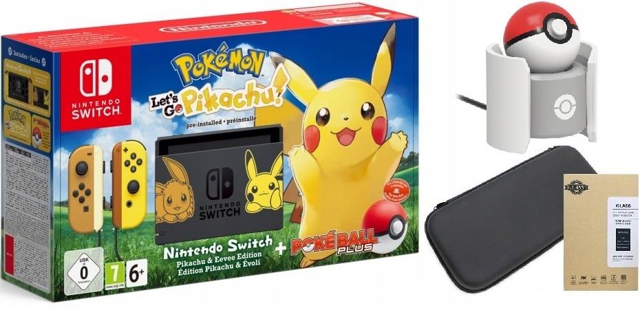 NINTENDO SWITCH +POKEMON LET'S GO PIKACHU +DODATKI