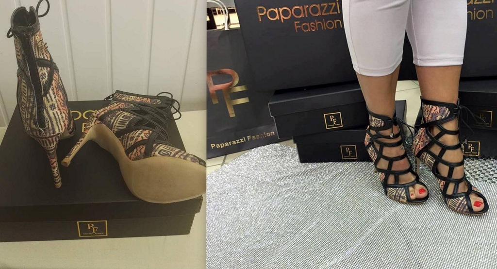 Paparazzi Fashion buty sandały szpilki kolorowe 36