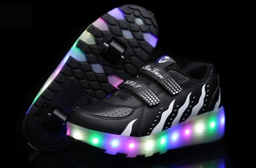 BUTOROLKI BUTY ROLKI Z 2 KÓŁKAMI WROTKI LED 3 KOL