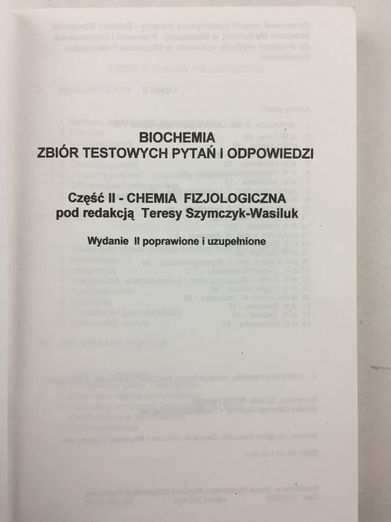 Biochemia Zbior Testowych Pytan I Odpowiedzi 7251876478 Oficjalne Archiwum Allegro