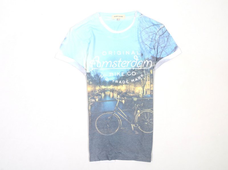 ~~River Island T-Shirt Meski Bawelna Amsterdam *L