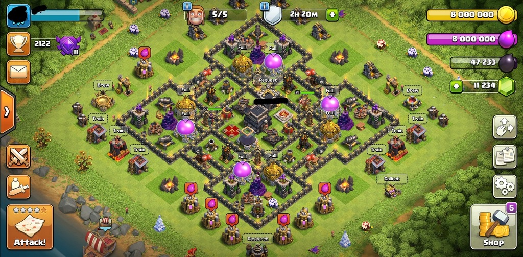 Clash of clans TH9 BUDYNKI MAX 12000 gems BK30AQ30