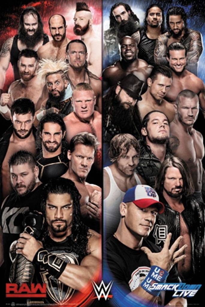 WWE Raw v Smackdown - plakat 61x91,5 cm
