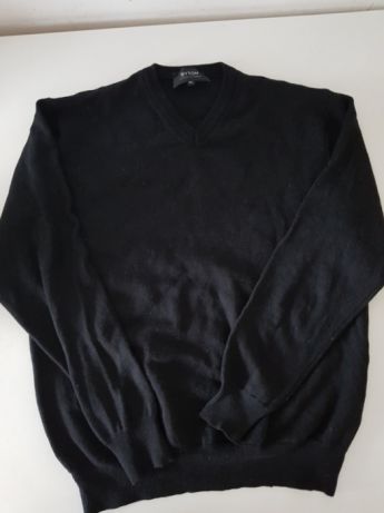 Sweter czarny Bytom r. L, XL 100% wełna merynos