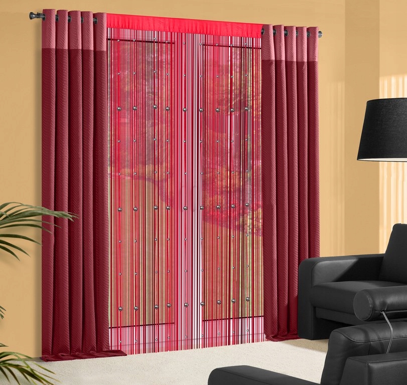 FIRANA MAKARONY Z KORALIKAMI 140X250 CZERWONE
