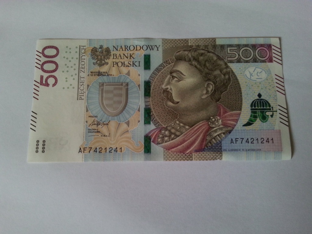 banknot 500zł seria AF