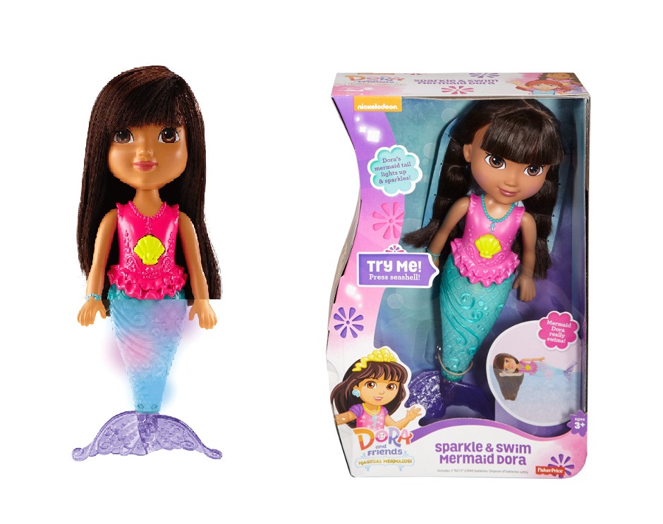 SYRENKA DORA PŁYWA ŚWIECI LALKA FISHER PRICE CDR85
