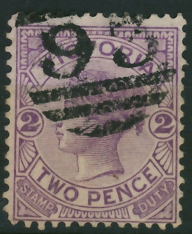 Kolonie ang.Victoria 2 pence - stempel nr 93