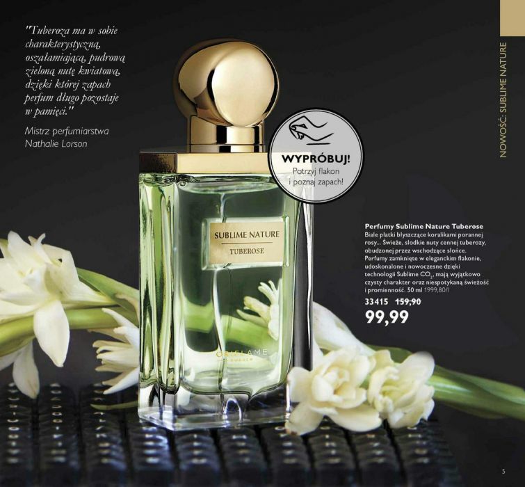 Oriflame SUBLIME NATURE TUBEROSE perfumy 50ml