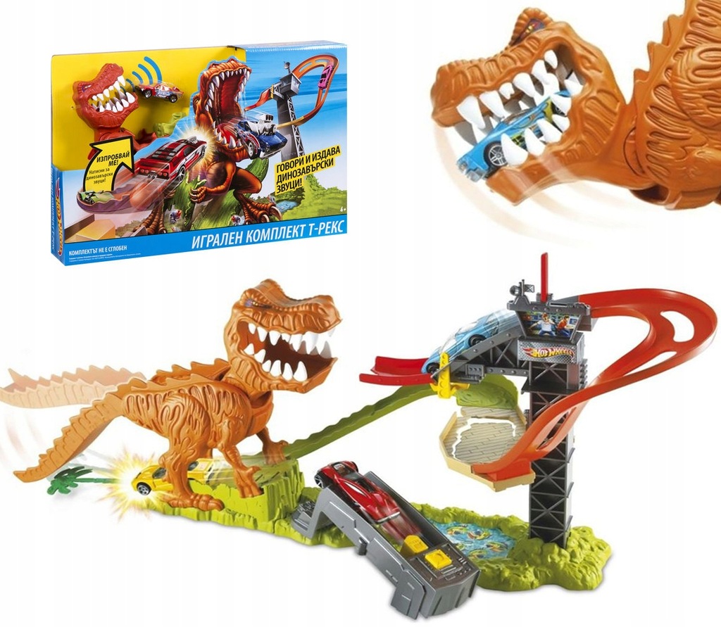 TOR HOT WHEELS T-REX ATAKUJE WYRZUTNIA DINOZAUR