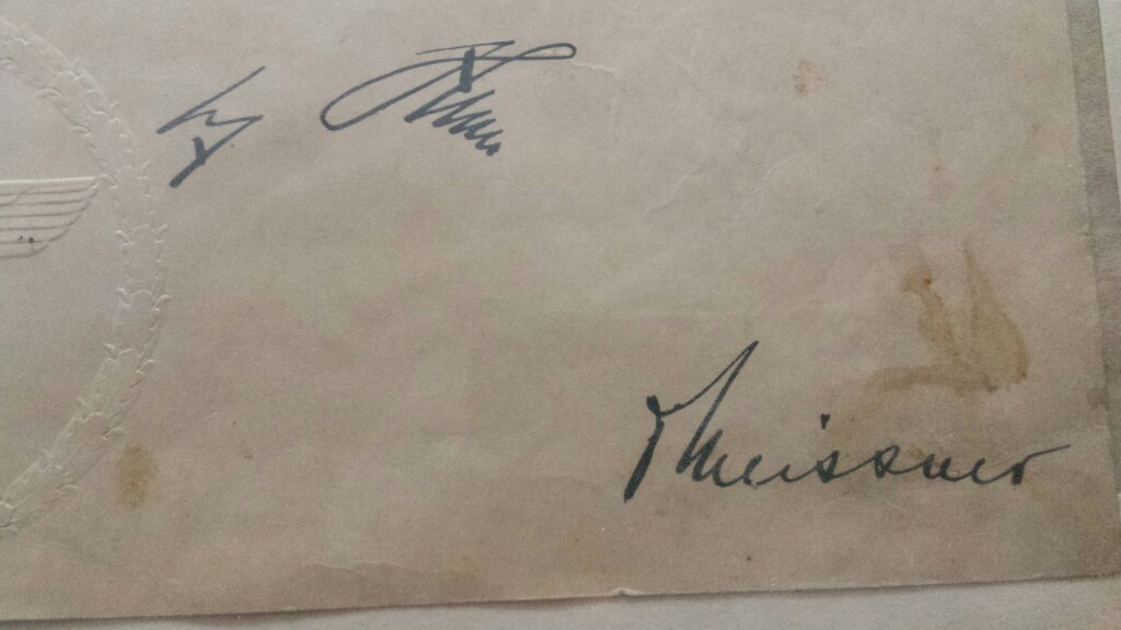 Adolf Hitler Otto Meisnerr Autograf Rękopis