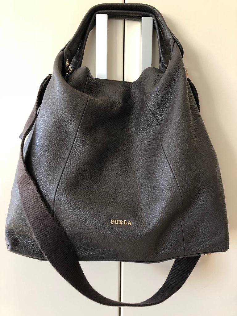 Furla Elizabeth skórzana torba brązowa