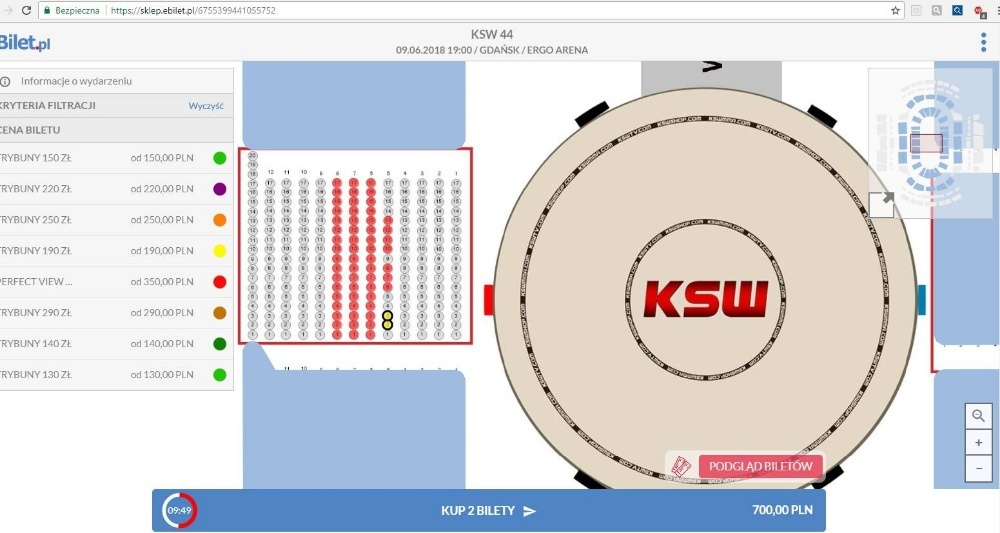 BILET-Y Gala KSW 44 - Ergo Arena - Gdańsk/Sopot