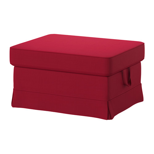 EKTORP podnóżek ze schowkiem pufa czerwony IKEA