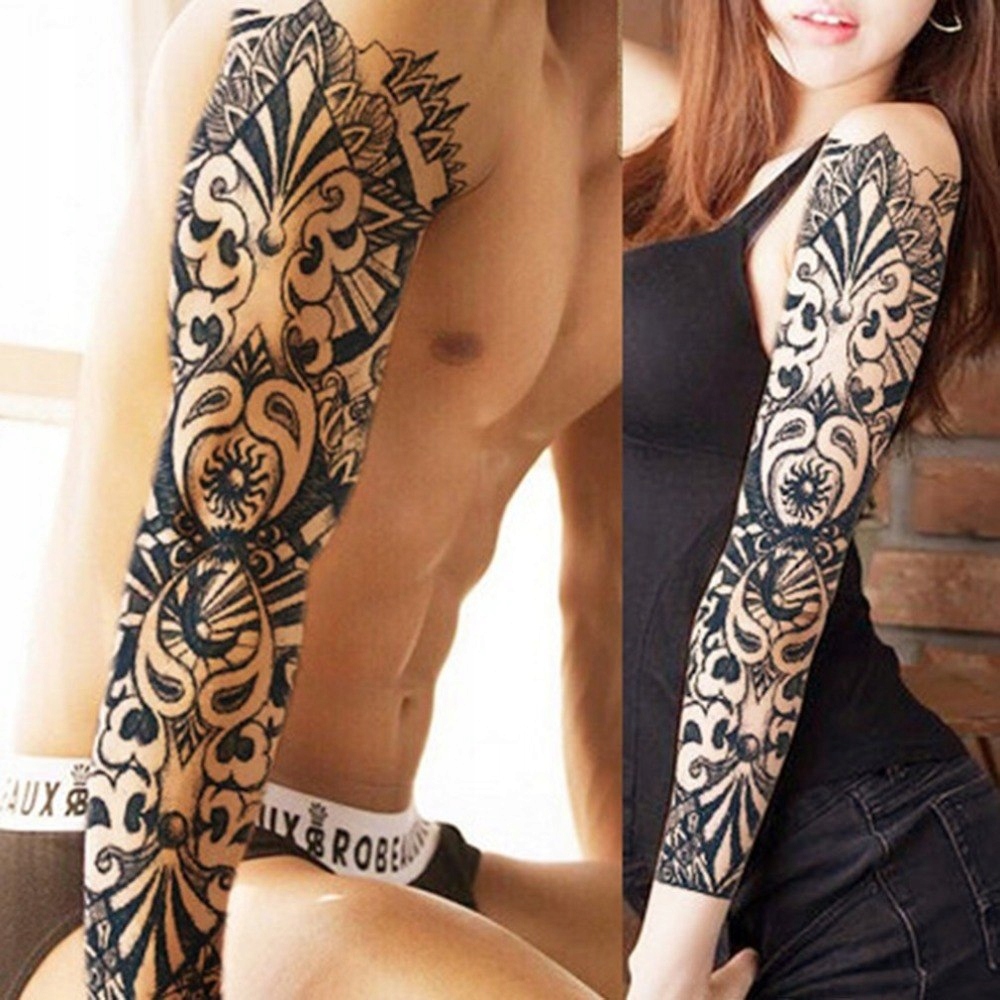 Tatuaż rękaw 45cm 3D BOHO radykalne słońce artysta
