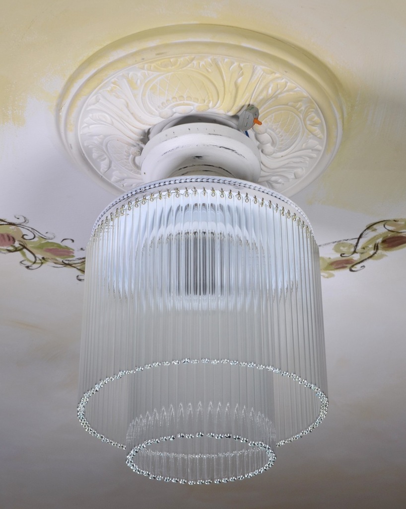 Żyrandol Stylowy Lampa Sufitowa Biała Art Deco Hit