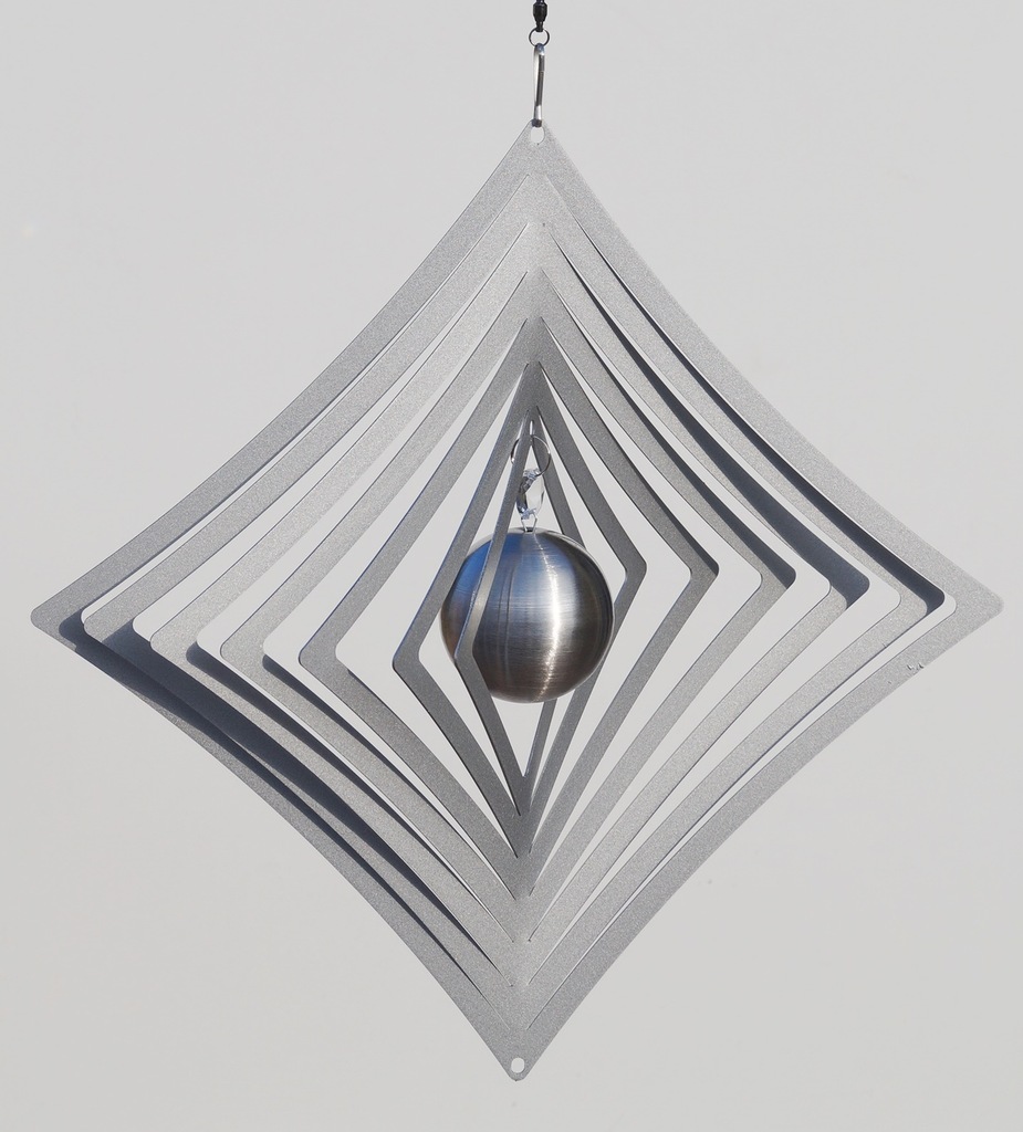zawieszka srebrna kula kręcioł spinner 28cm romb