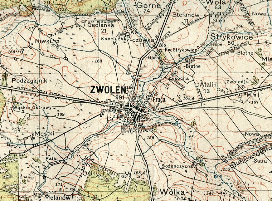 ZWOLEŃ / KAZANÓW : mapa wojskowa 1937 : ŁADNY STAN