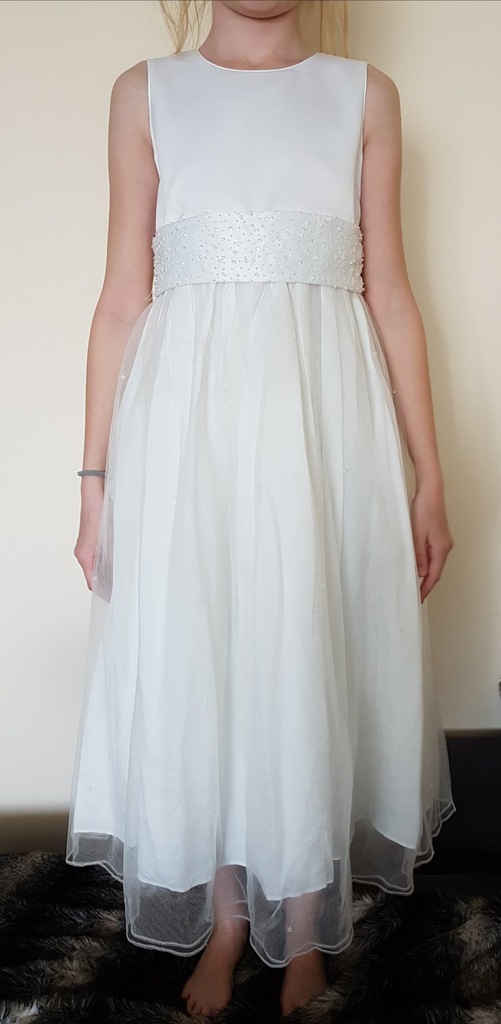 Piękna sukienka komunia, ślub, r. 134 - 140 - 146