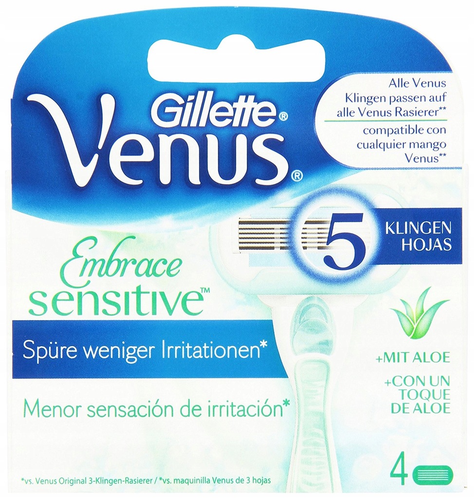 Wkłady Gillette VENUS EMBRACE SENSITIVE - 4 szt.