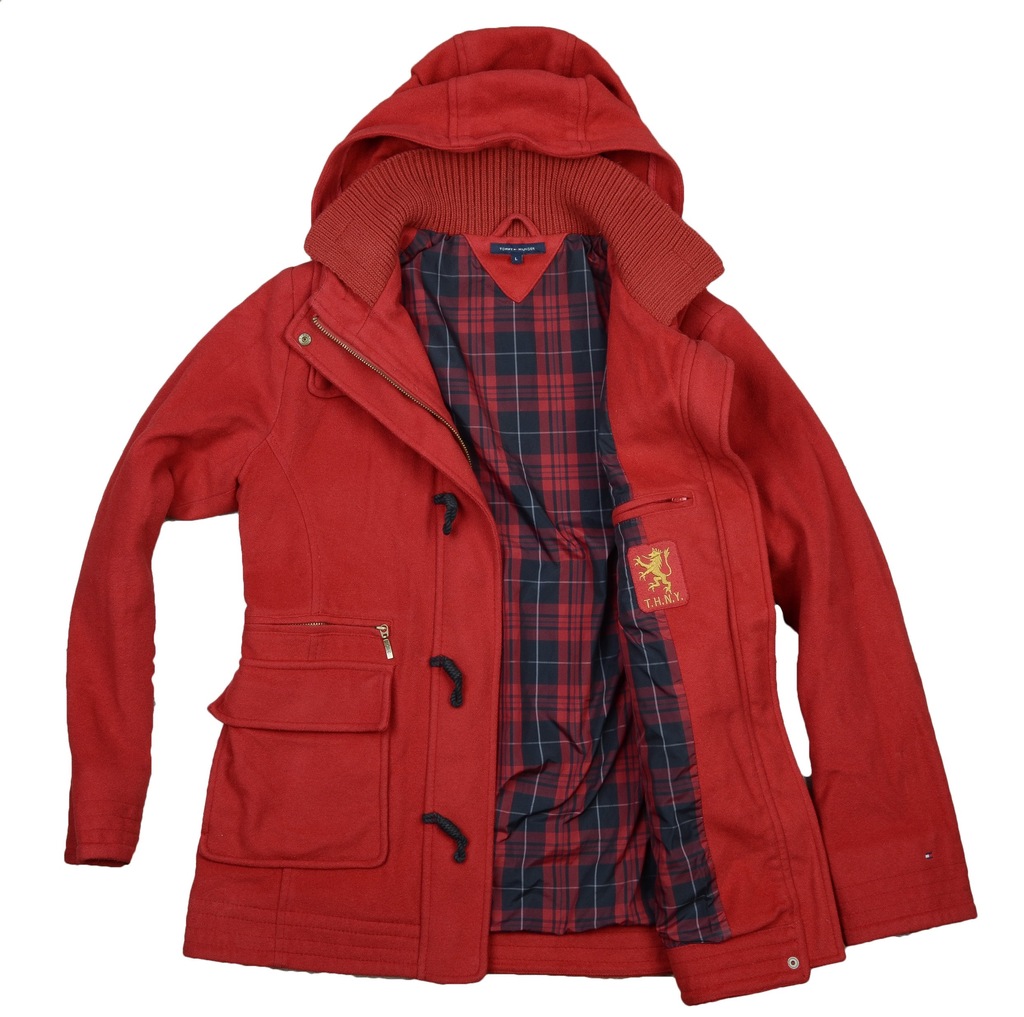 TOMMY HILFIGER KURTKA BUDRYSÓWKA DAMSKA WEŁNIANA L