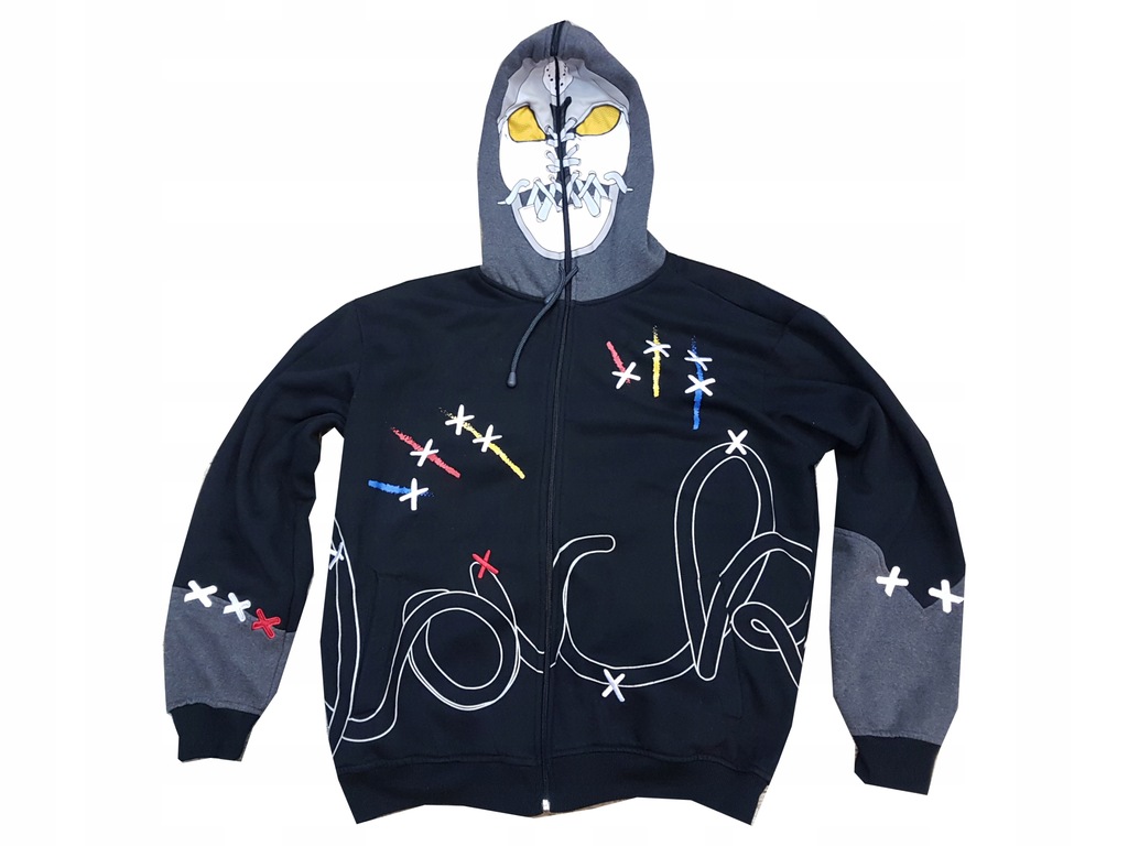 BLACK Bluza z zapinanym kapturem maska XXL