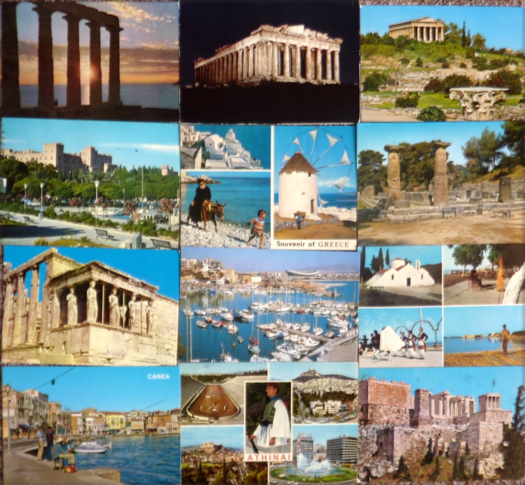 Grecja - 24 widokówki - pocztówki zestaw 11