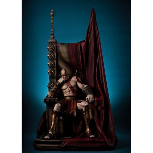 Gaming Heads Statue Kratos on throne God of War