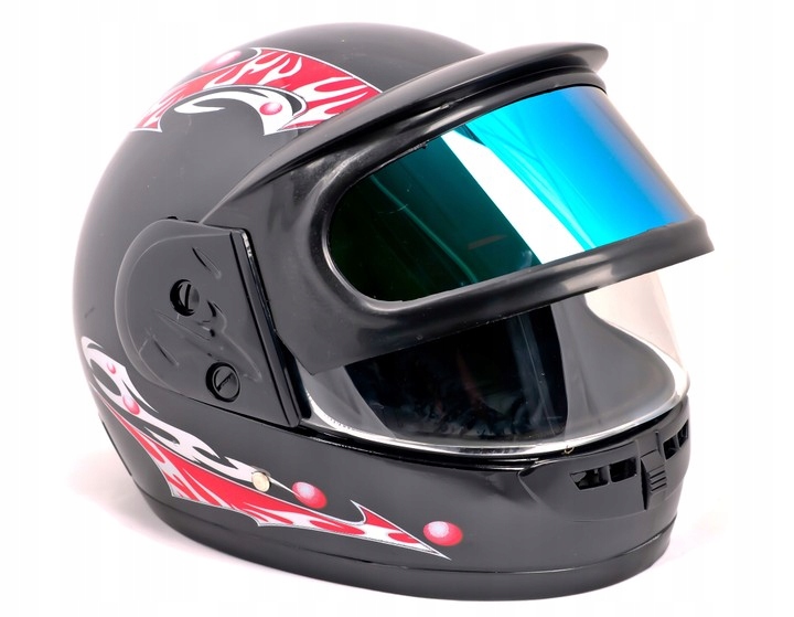 KASK MOTOCYKLOWY PODWÓJNA SZYBA KASKI MOTOR SKUTER 7258516344