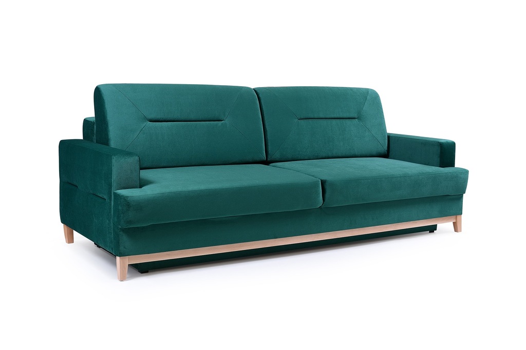 SOFA KANAPA zielona butelkowa zieleń WELUR łóżko 7422700532