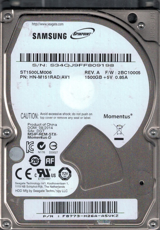 SAMSUNG ST1500LM006 1,5 TB 2.5 Spinpoint M9T