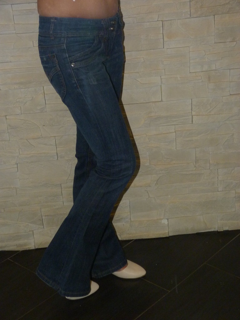 Dzwony jeansy miss granatowe jeansy 34 xs
