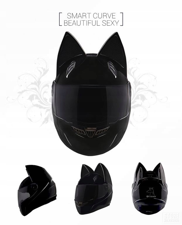 Kask Motocyklowy Cat Look Kot Kobieta Uszy Damski 7546210494 Oficjalne Archiwum Allegro