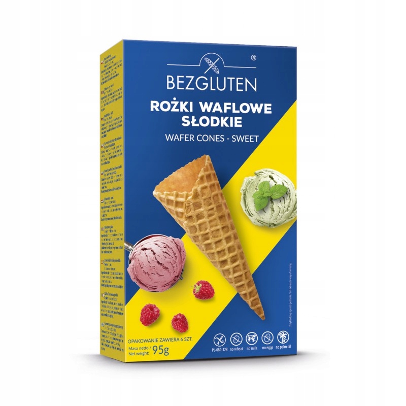 Bezgluten rożki do lodów SŁODKIE bezglutenowe 7540979593 oficjalne