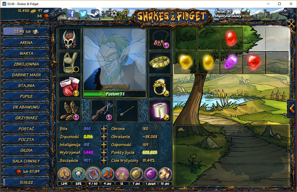 Shakes & Fidget ZWIADOWCA 73LVL + GRZYBY Ś30