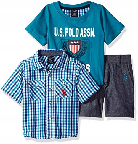 US POLO ASSN kpl.koszula,t-shirt,spodenki r.2 l.